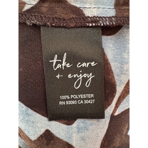 Nic+Zoe Swirling Sky Top Style F221632 Blue & Brown Abstract Print Blouse XL 100 - Picture 15 of 16